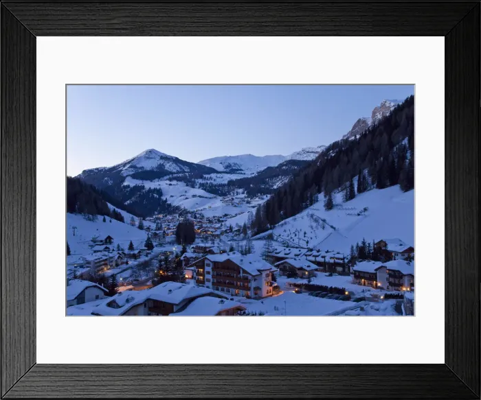 Framed Print : Selva Wolkenstein, Sella Ronda ski area, Val Gardena, Sella Massif range of Mountains Framed Print : Selva Wolkenstein, Sella Ronda ski area, Val Gardena, Sella Massif range of Mountains
