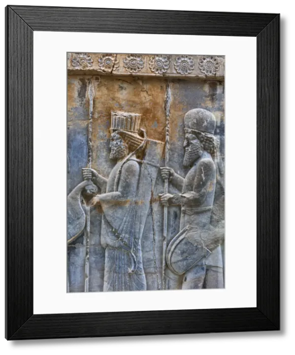 Framed Print : Relief, Apadana Palace, Persepolis, ceremonial capital of Achaemenid Empire, Fars Framed Print : Relief, Apadana Palace, Persepolis, ceremonial capital of Achaemenid Empire, Fars