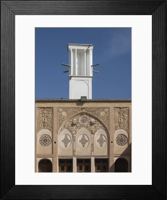 Framed Print : Iran, Central Iran, Kashan, Khan-e Boroujerdi, traditional carpet merchants house