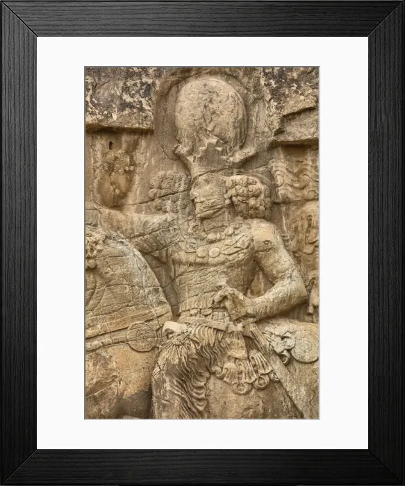 Framed Print : Triumph of Shapur I over the Roman emperor Valerian (241-272), Sassanid relief, Naqsh-e Framed Print : Triumph of Shapur I over the Roman emperor Valerian (241-272), Sassanid relief, Naqsh-e