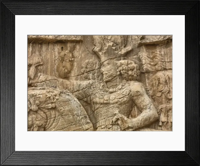 Framed Print : Triumph of Shapur I over the Roman emperor Valerian (241-272), Sassanid relief, Naqsh-e Framed Print : Triumph of Shapur I over the Roman emperor Valerian (241-272), Sassanid relief, Naqsh-e