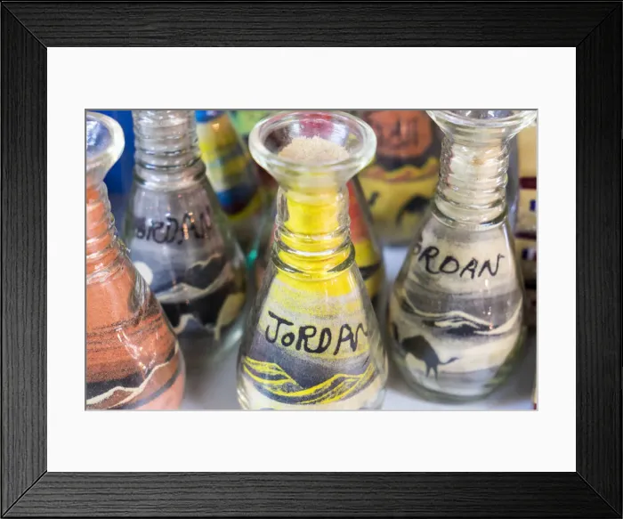 Framed Print : Jordan sand art in bottles, Jordan Framed Print : Jordan sand art in bottles, Jordan