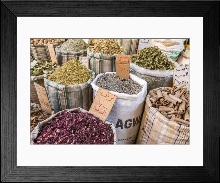 Framed Print : Spices & herbs for sale in Amman market, Amman, Jordan Framed Print : Spices & herbs for sale in Amman market, Amman, Jordan