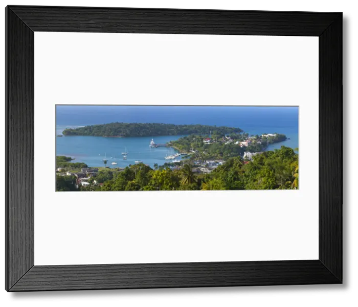 Framed Print : Elevated view over Port Antonio & Navy Island, Portland Parish, Jamaica, Caribbean Framed Print : Elevated view over Port Antonio & Navy Island, Portland Parish, Jamaica, Caribbean
