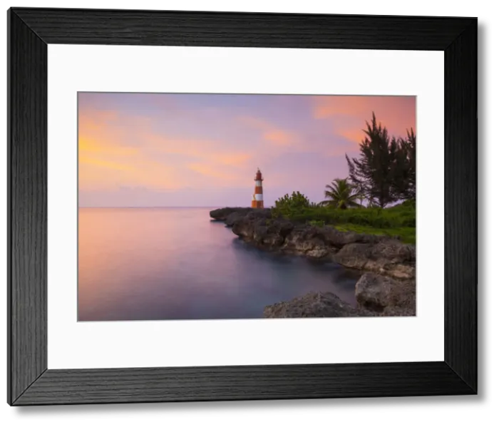 Framed Print : Folly Point Lighthouse Illuminated at Sunset, Port Antonio, Portland Parish, Jamaica Framed Print : Folly Point Lighthouse Illuminated at Sunset, Port Antonio, Portland Parish, Jamaica