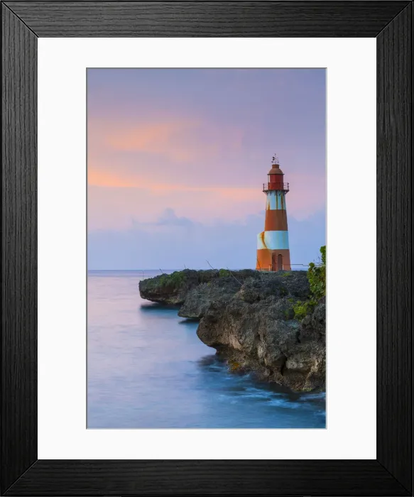 Framed Print : Folly Point Lighthouse illuminted at dusk, Port Antonio, Portland Parish, Jamaica Framed Print : Folly Point Lighthouse illuminted at dusk, Port Antonio, Portland Parish, Jamaica