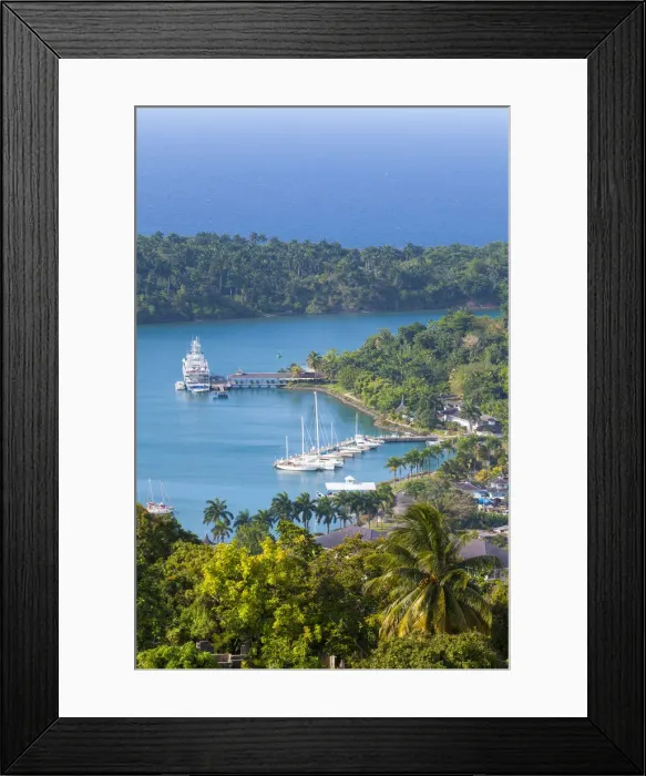 Framed Print : Elevated view over Port Antonio & Navy Island, Portland Parish, Jamaica, Caribbean Framed Print : Elevated view over Port Antonio & Navy Island, Portland Parish, Jamaica, Caribbean