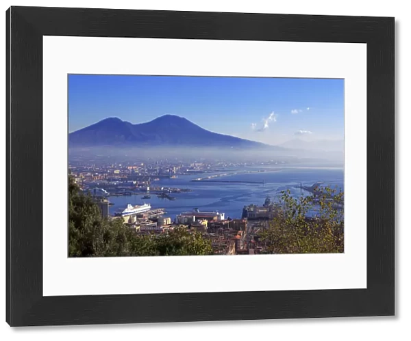 View to Mount Vesuvius from Certosa di San Martino, Naples, Campania, Italy