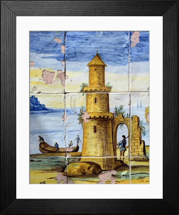 Framed Print : Majolica Cloister (1742) of Santa Chiara church, Naples, Campania, Italy Framed Print : Majolica Cloister (1742) of Santa Chiara church, Naples, Campania, Italy