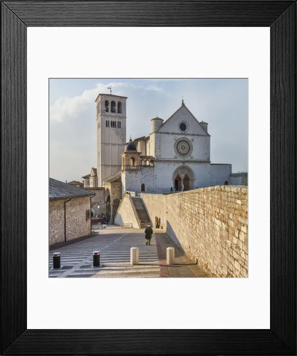 Framed Print : Papal Basilica of Saint Francis of Assisi, Basilica Papale di San Francesco, Assisi