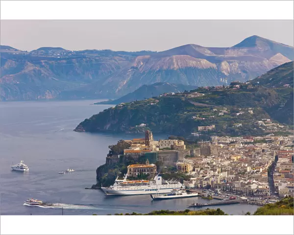 The town of Lipari, Lipari Island, Aeolian Islands, Italy, Europe