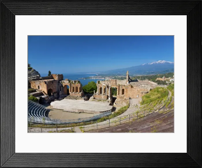 Framed Print : The Greek theatre and Mount Etna, Taormina, Sicily, Italy Framed Print : The Greek theatre and Mount Etna, Taormina, Sicily, Italy