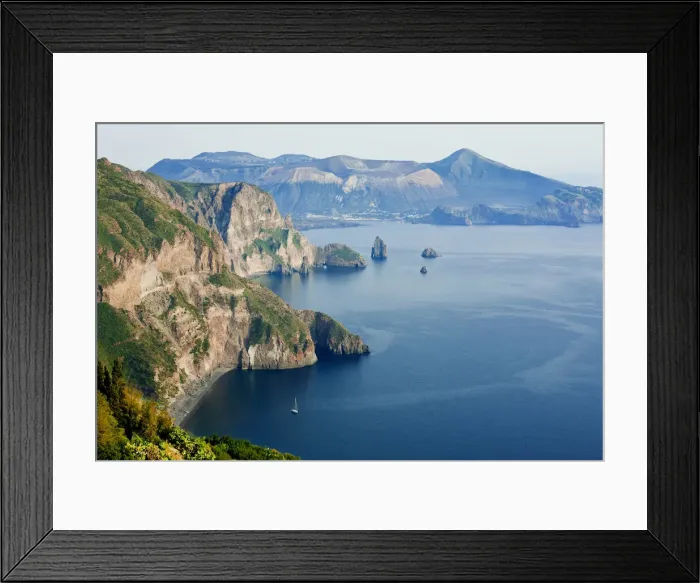 Framed Print : View of Vulcano island from Quattrocchi, Lipari island, Sicily, Italy Framed Print : View of Vulcano island from Quattrocchi, Lipari island, Sicily, Italy