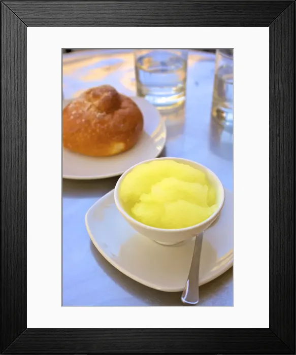 Framed Print : Granita and Brioche, Noto, Sicily, Italy