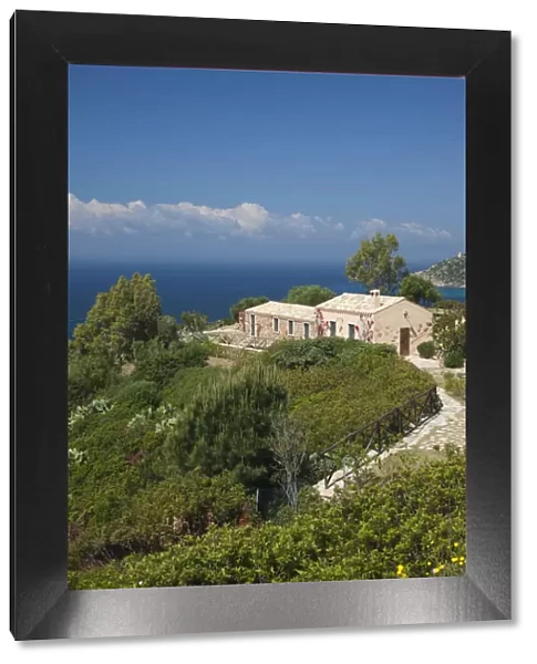 Italy, Sardinia, Sarrabus area, Capitana, cliff side house