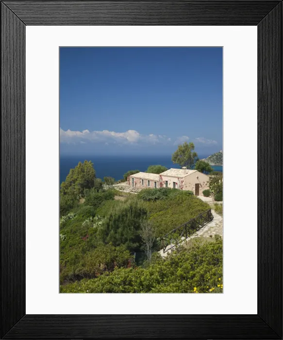 Framed Print : Italy, Sardinia, Sarrabus area, Capitana, cliff side house Framed Print : Italy, Sardinia, Sarrabus area, Capitana, cliff side house