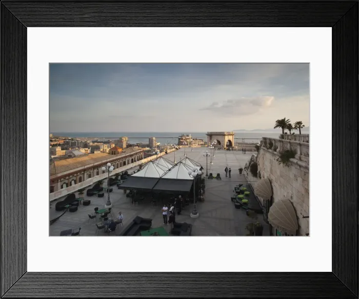 Framed Print : Italy, Sardinia, Cagliari, Il Castello Old Town, Bastione San Remy, sunset