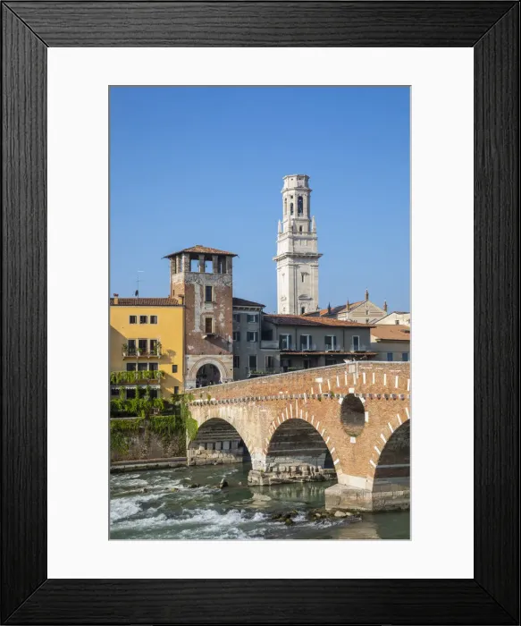 Framed Print : River Adige & Ponte Pietra, Verona, Veneto, Italy Framed Print : River Adige & Ponte Pietra, Verona, Veneto, Italy