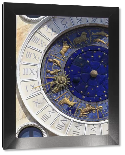 Italy, Veneto, Venice, Sestiere of San Marco, Detail of Astronomical Clock