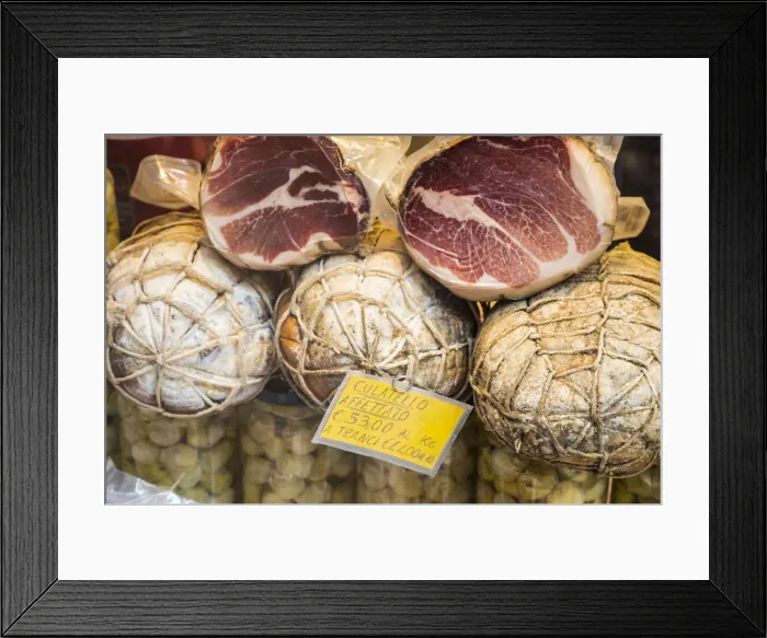Framed Print : Parma hams, Bologna, Emilia-Romagna, Italy Framed Print : Parma hams, Bologna, Emilia-Romagna, Italy