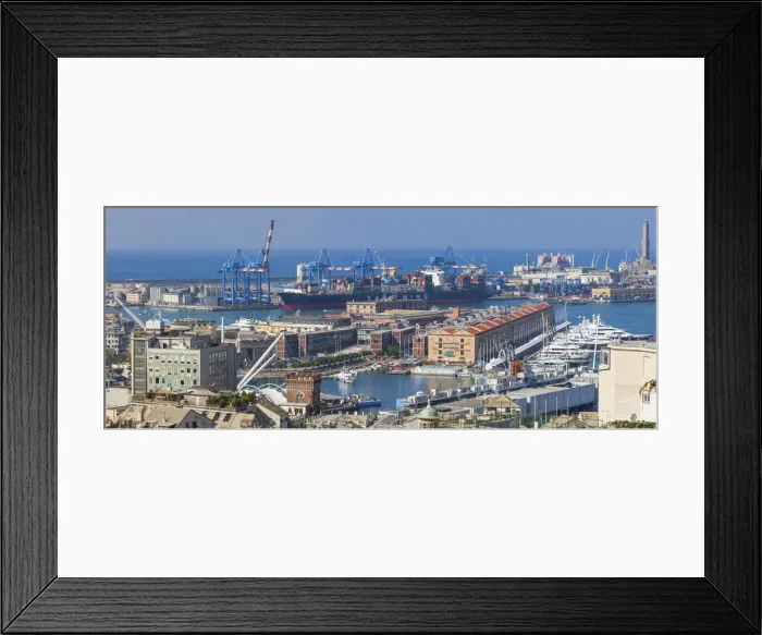 Framed Print : Cityscape from Spaniata Castelletto, Genoa, Liguria, Italy Framed Print : Cityscape from Spaniata Castelletto, Genoa, Liguria, Italy