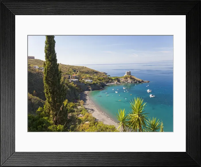 Framed Print : Remains of the watchtower, Carpino Bay, Scalea, Calabria Framed Print : Remains of the watchtower, Carpino Bay, Scalea, Calabria