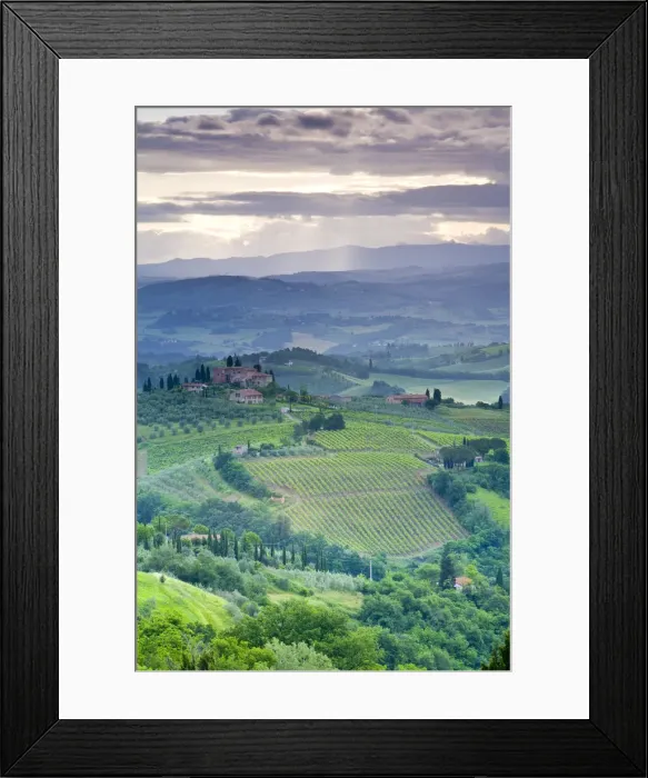 Framed Print : Landscape, San Gimignano, Tuscany, Italy