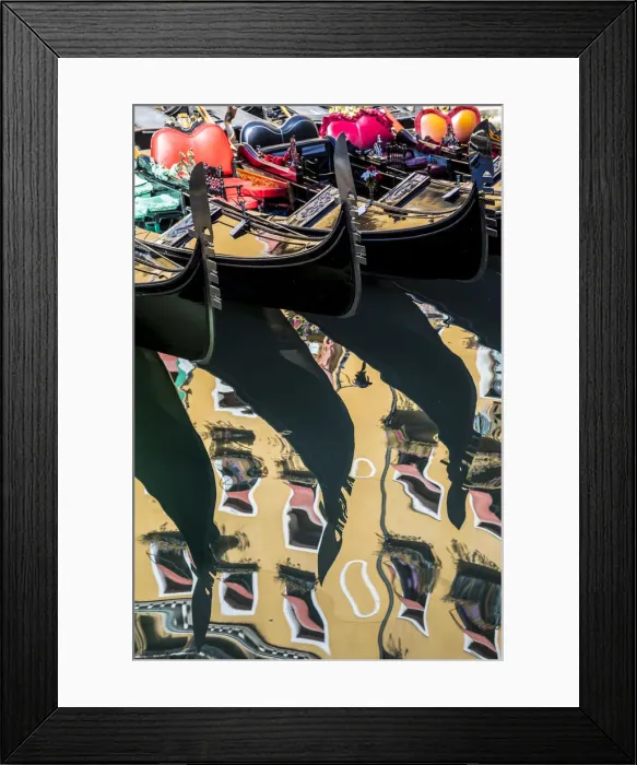 Framed Print : Gondolas on a canal in Venice, Vento, Italy Framed Print : Gondolas on a canal in Venice, Vento, Italy