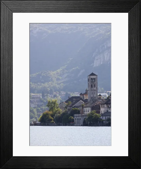 Framed Print : Italy, Piedmont, Lake Orta, Orta San Giulio, Isola San Giulio from town Framed Print : Italy, Piedmont, Lake Orta, Orta San Giulio, Isola San Giulio from town