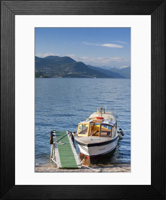 Framed Print : Italy, Piedmont, Lake Maggiore, Stresa, lake taxi