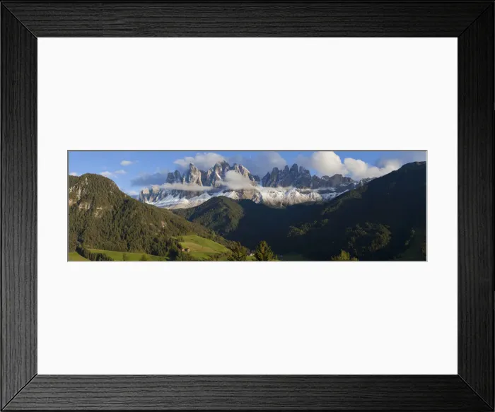 Framed Print : Italy, near Bolzano, Val di Funes, St. Magdalena and Dolomites