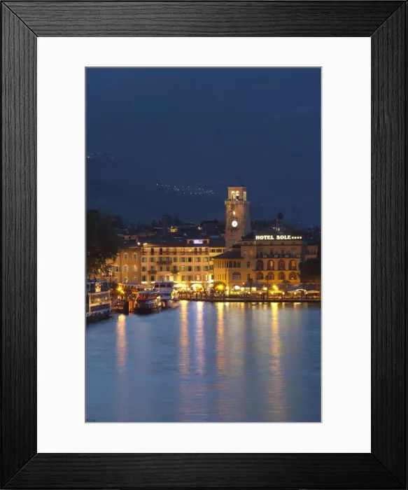 Framed Print : Italy, Trentino-Alto Adige, Lake District, Lake Garda, Riva del Garda, town view with Framed Print : Italy, Trentino-Alto Adige, Lake District, Lake Garda, Riva del Garda, town view with