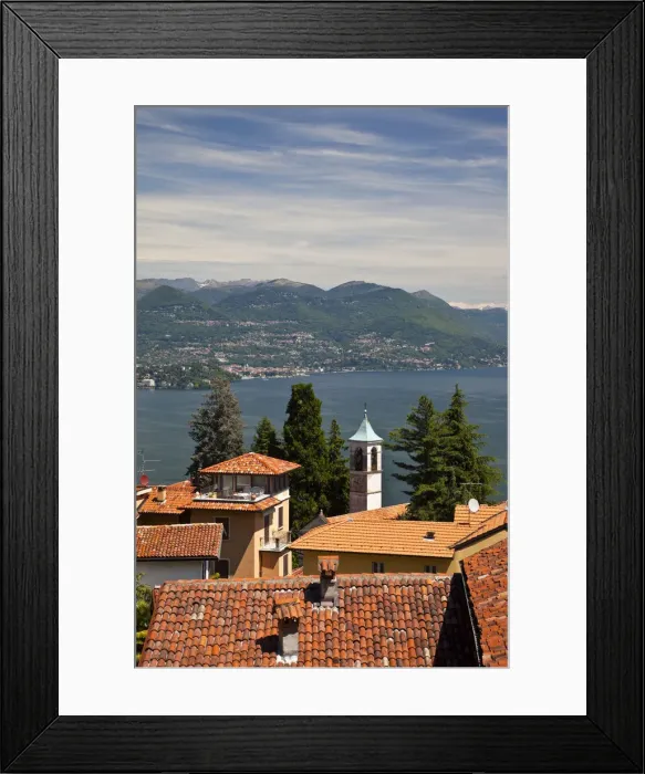 Framed Print : Italy, Piedmont, Lake Maggiore, Gignese, hilltop village above Stresa