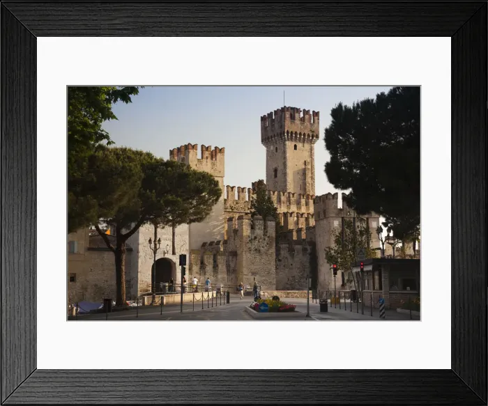 Framed Print : Italy, Lombardy, Lake District, Lake Garda, Sirmione, Castello Scaligero castle Framed Print : Italy, Lombardy, Lake District, Lake Garda, Sirmione, Castello Scaligero castle
