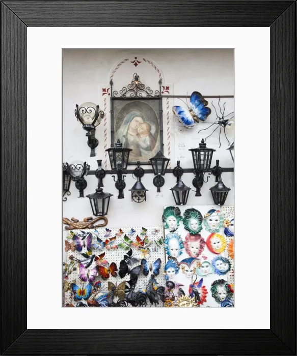 Framed Print : Italy, Piedmont, Lake Maggiore, Cannobio, souvenirs and antiques Framed Print : Italy, Piedmont, Lake Maggiore, Cannobio, souvenirs and antiques