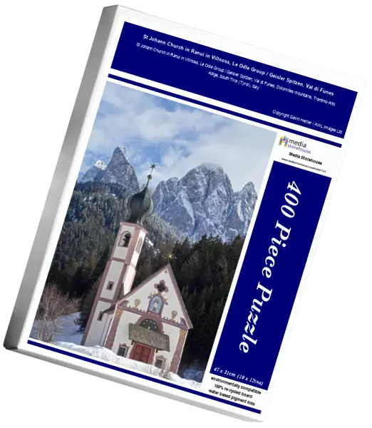 St Johann Church in Ranui in Villnoss, Le Odle Group  /  Geisler Spitzen, Val di Funes
