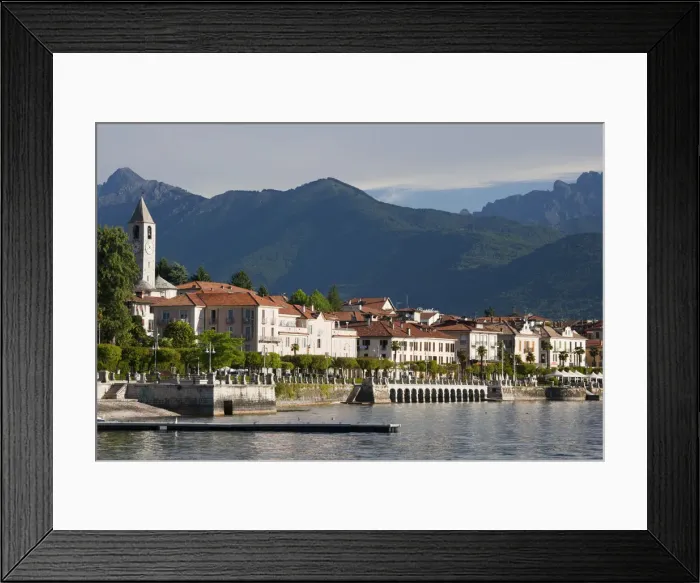 Framed Print : Italy, Piedmont, Lake Maggiore, Baveno, town view Framed Print : Italy, Piedmont, Lake Maggiore, Baveno, town view