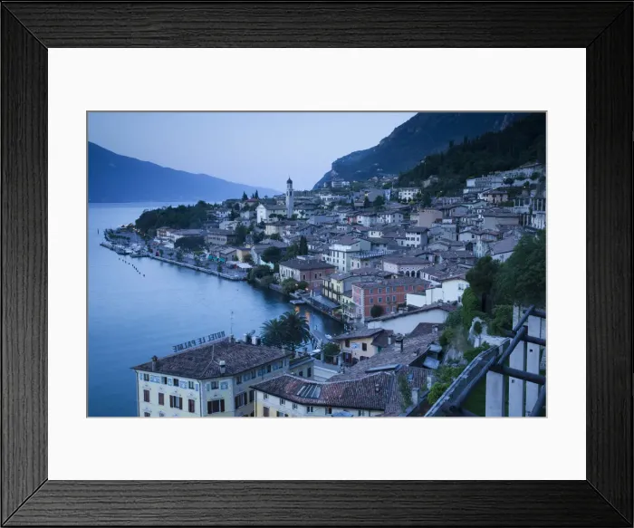 Framed Print : Italy, Lombardy, Lake District, Lake Garda, Limone sul Garda, aerial town view Framed Print : Italy, Lombardy, Lake District, Lake Garda, Limone sul Garda, aerial town view