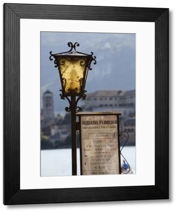 Framed Print : Italy, Piedmont, Lake Orta, Orta San Giulio, Isola San Giulio, water taxi sign Framed Print : Italy, Piedmont, Lake Orta, Orta San Giulio, Isola San Giulio, water taxi sign