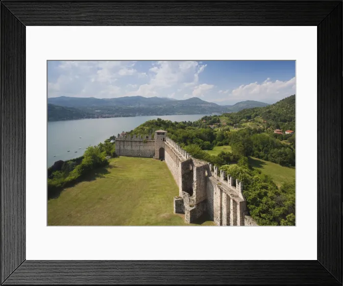 Framed Print : Italy, Lombardy, Lake Maggiore, Angera, La Rocca fortress, walls Framed Print : Italy, Lombardy, Lake Maggiore, Angera, La Rocca fortress, walls