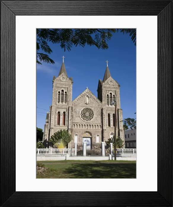 Framed Print : Caribbean, St Kitts and Nevis, St Kitts, Basseterre, Immaculate Conception Cathedral