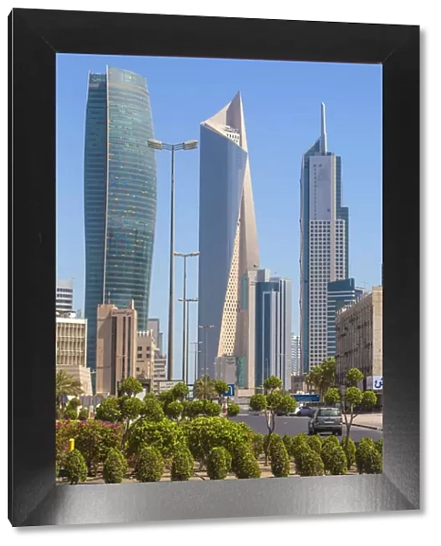 Kuwait, Kuwait City, City center buildings
