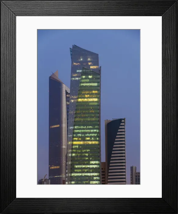 Framed Print : Kuwait, Kuwait City, View of city center buildings Framed Print : Kuwait, Kuwait City, View of city center buildings