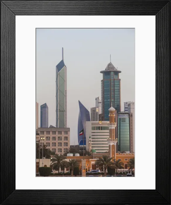 Framed Print : Kuwait, Kuwait City, City view from Souk Shark Shopping Center and Marina Framed Print : Kuwait, Kuwait City, City view from Souk Shark Shopping Center and Marina