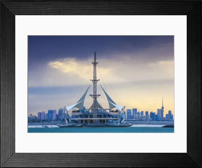 Framed Print : Kuwait, Kuwait City, Salmiya, Marina Waves Leisure complex - a three-storey leisure