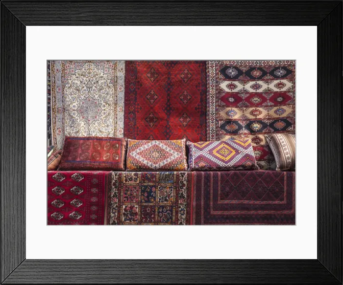 Framed Print : Kuwait, Kuwait City, Carpet shop, Souk Marbarakia Framed Print : Kuwait, Kuwait City, Carpet shop, Souk Marbarakia