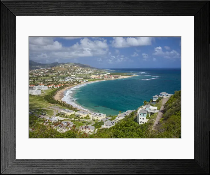Framed Print : St. Kitts and Nevis, St. Kitts, Frigate Bay of the South Peninsula from Sir Timothy s Framed Print : St. Kitts and Nevis, St. Kitts, Frigate Bay of the South Peninsula from Sir Timothy s