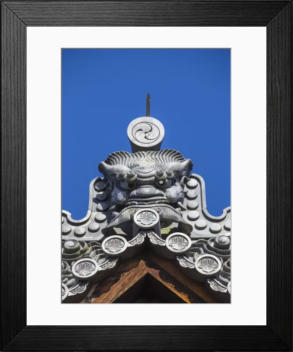 Framed Print : Japan, Kyoto, Temple roof tops at the entrance to Kinkaku-ji, -The Golden Pavilion