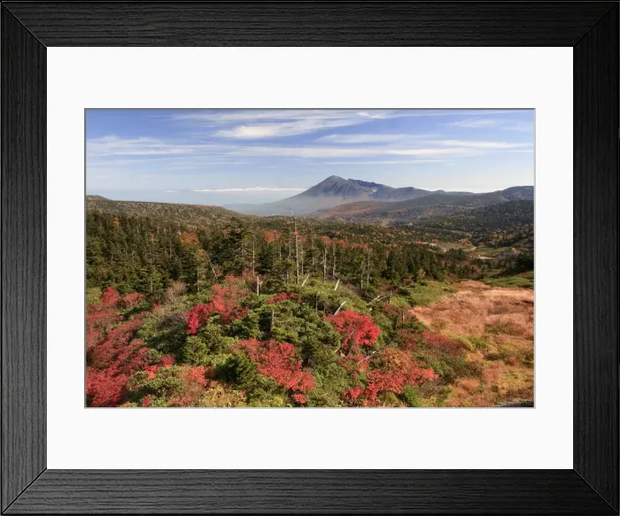 Framed Print : Japan, Honshu Island, Towada Hachimantai National Park, Mt. Iwate and Fall Colours Framed Print : Japan, Honshu Island, Towada Hachimantai National Park, Mt. Iwate and Fall Colours