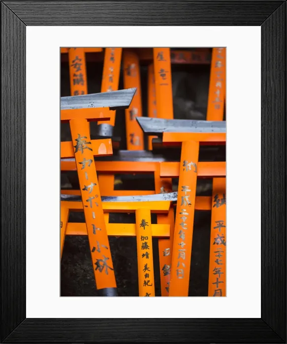 Framed Print : Japan, Kyoto, Fushimi Inari Shrine, vermilion torii gates, Donated and inscribed by Framed Print : Japan, Kyoto, Fushimi Inari Shrine, vermilion torii gates, Donated and inscribed by